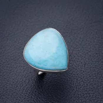 

StarGems Natural Caribbean Larimar Handmade 925 Sterling Silver Ring 6 D8443