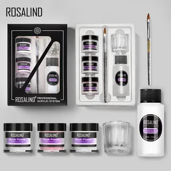 

ROSALIND Acrylic Nail Kit Dipping Carve Crystal Powder Nail Gel For Nail Extension Builder Tools Manicure Set Acrylic Powder Set