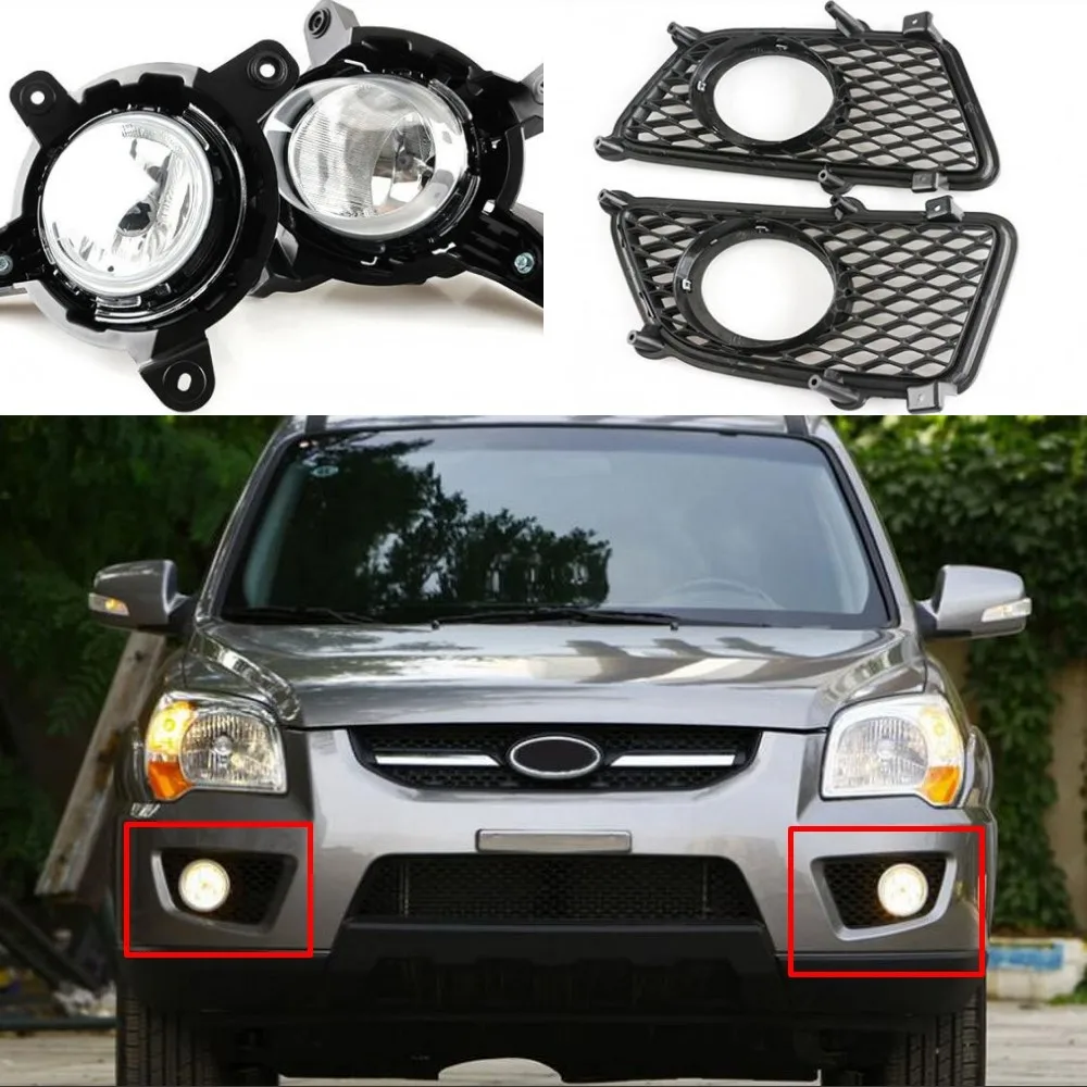 JanDeNing Car Front Fog Light Bumper Lamp assembly kit For Kia Sportage