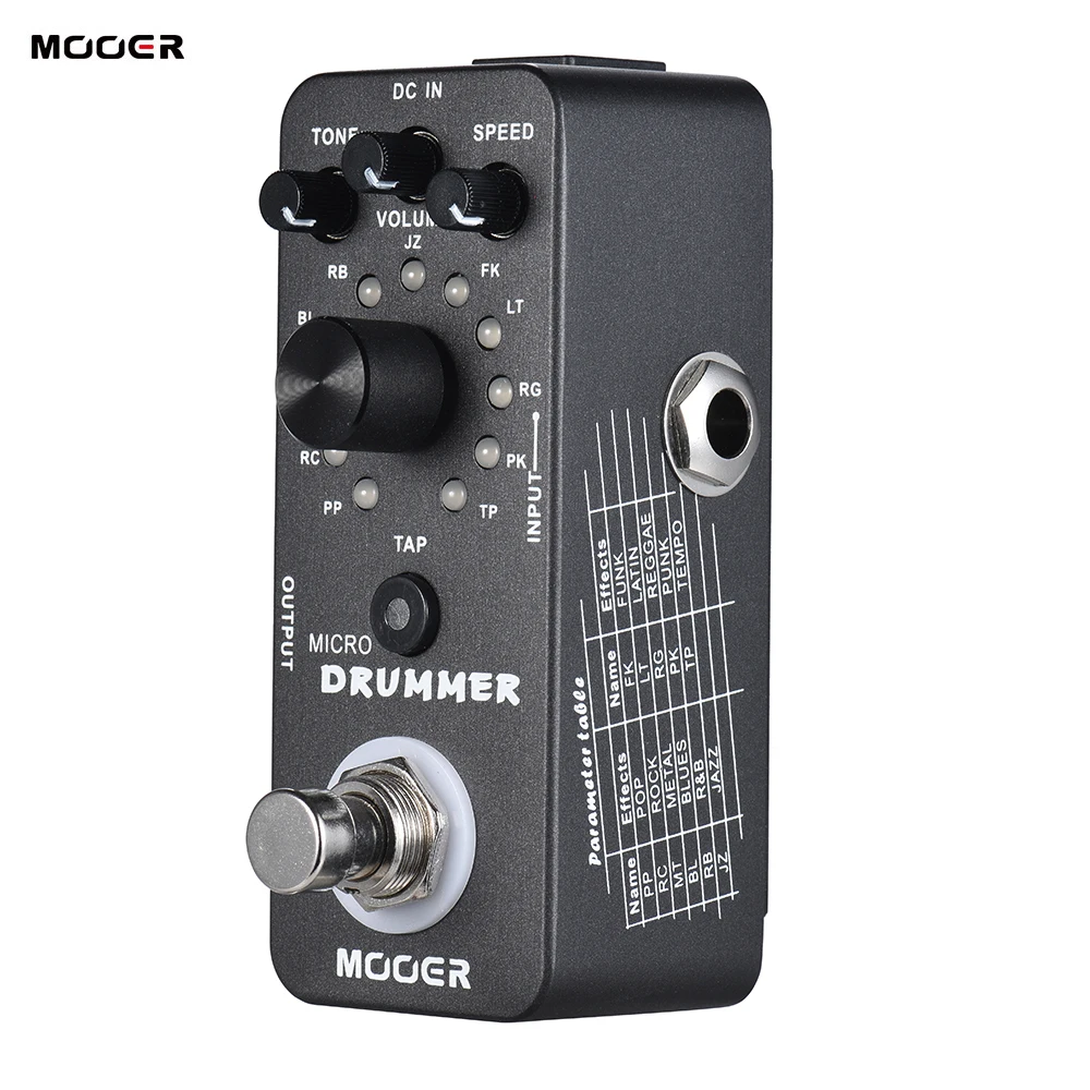 

MOOER MICRO DRUMMER Guitar Pedal Digital Drum Machine Guitar Effect Pedal