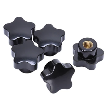 

5Pcs M8 Female Thread 32mm Star Head Clamping Nuts Knob Grip Handle