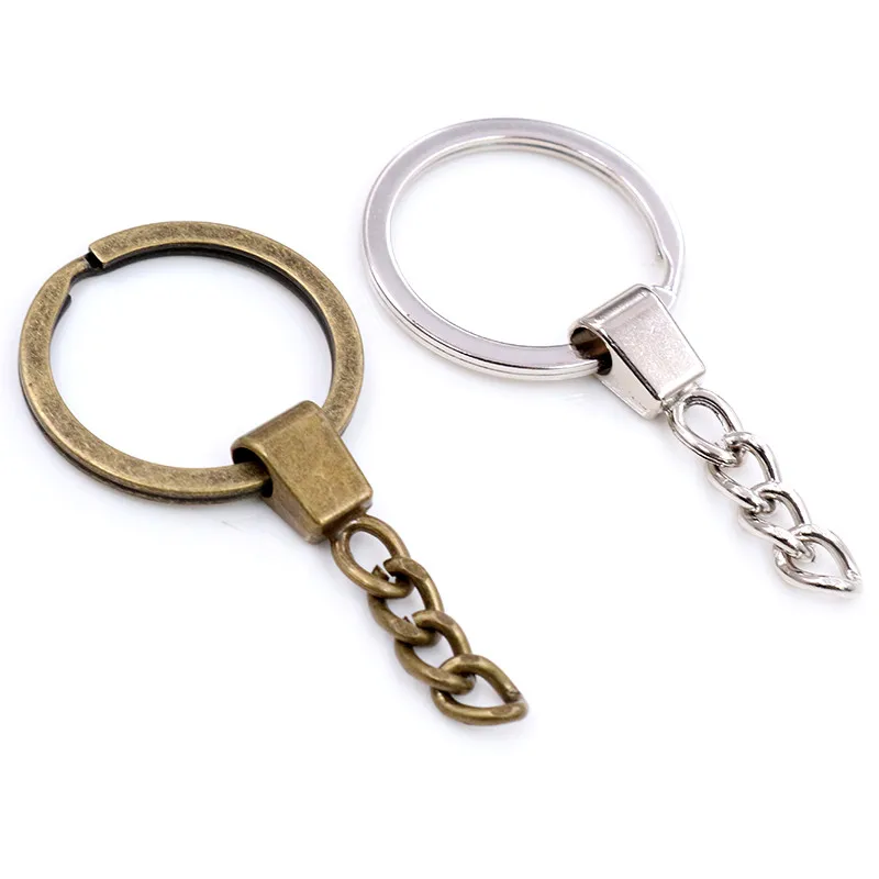 10pcs/lot šifrovací klíč prsten ( prsten size: 30mm ) šifrovací klíč běžící pás rhodium bronz zlato pokovené 50mm dlouhé kolo rozseknout klíčenka keyrings velkoobchod