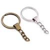 10pcs/lot Key Ring ( Ring Size: 30mm ) Key Chain Rhodium Bronze Gold Plated 50mm Long Round Split Keychain Keyrings Wholesale ► Photo 3/6