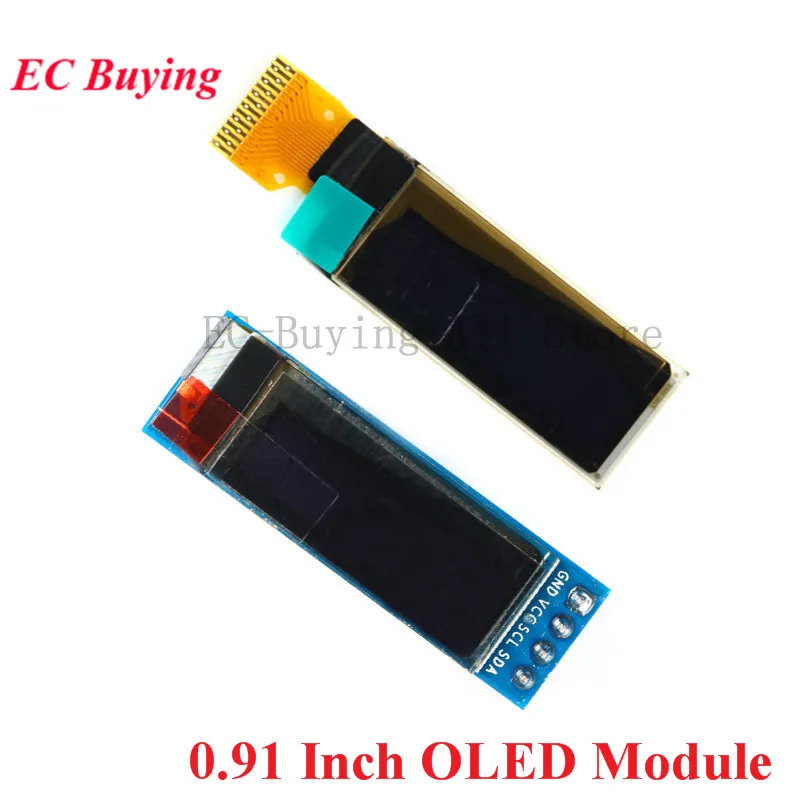 

0.91" 0.91 Inch OLED Display Module White/Blue OLED 128*32 LCD Bare Screen Driver SSD1306 LED Module IIC I2C 128X32 For Arduino