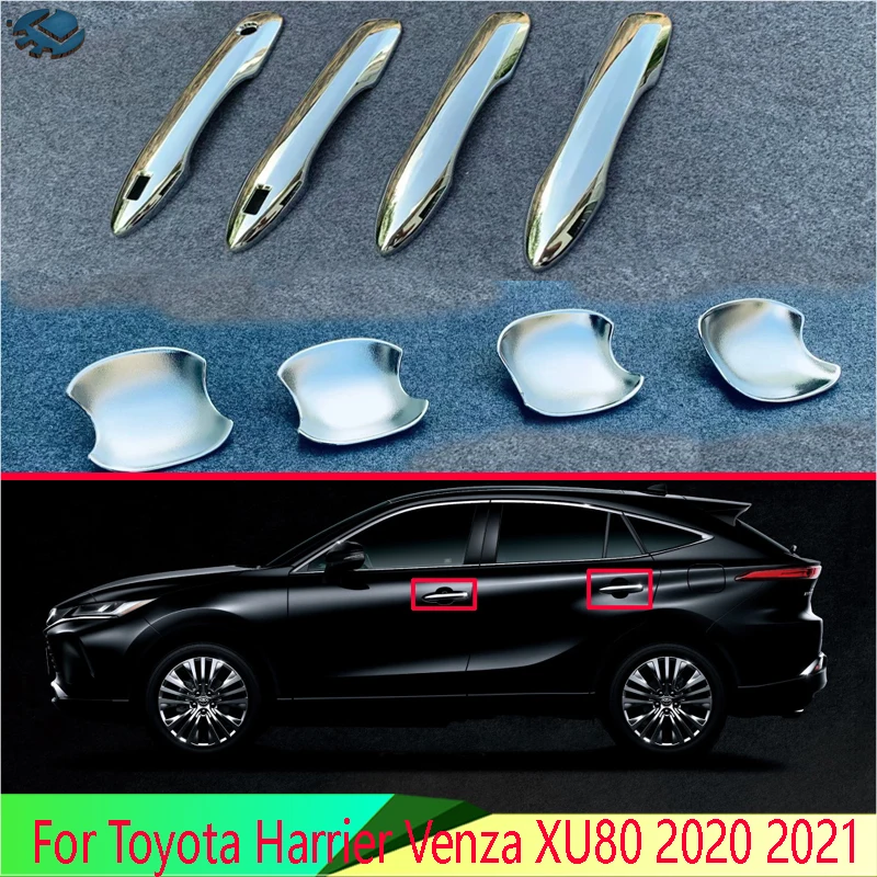 Для Toyota Harrier Venza XU80 2020 2021 ABS Хромированная дверная ручка Чаша крышка чашки полость