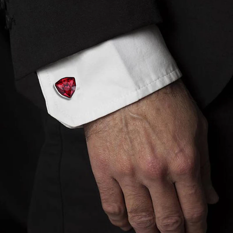 Cena HAWSON Swarovski kryształowe spinki do mankietów i szpilki dla mężczyzn 2 szt. Spinki do mankietów z 6 sztukami szpilki w pudełku