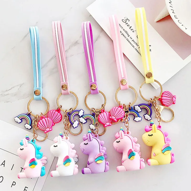 1 шт. Модный милый Сказочный ПВХ Радужный Единорог брелок мульти стиль лошадь