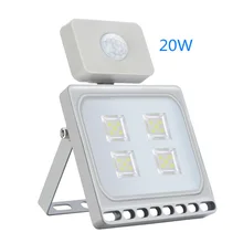 20W садово-безопасности Алюминий двор движения Сенсор 220V настенный светильник отражатель светодиодный прожектор IP65 Водонепроницаемый уличный прожектор
