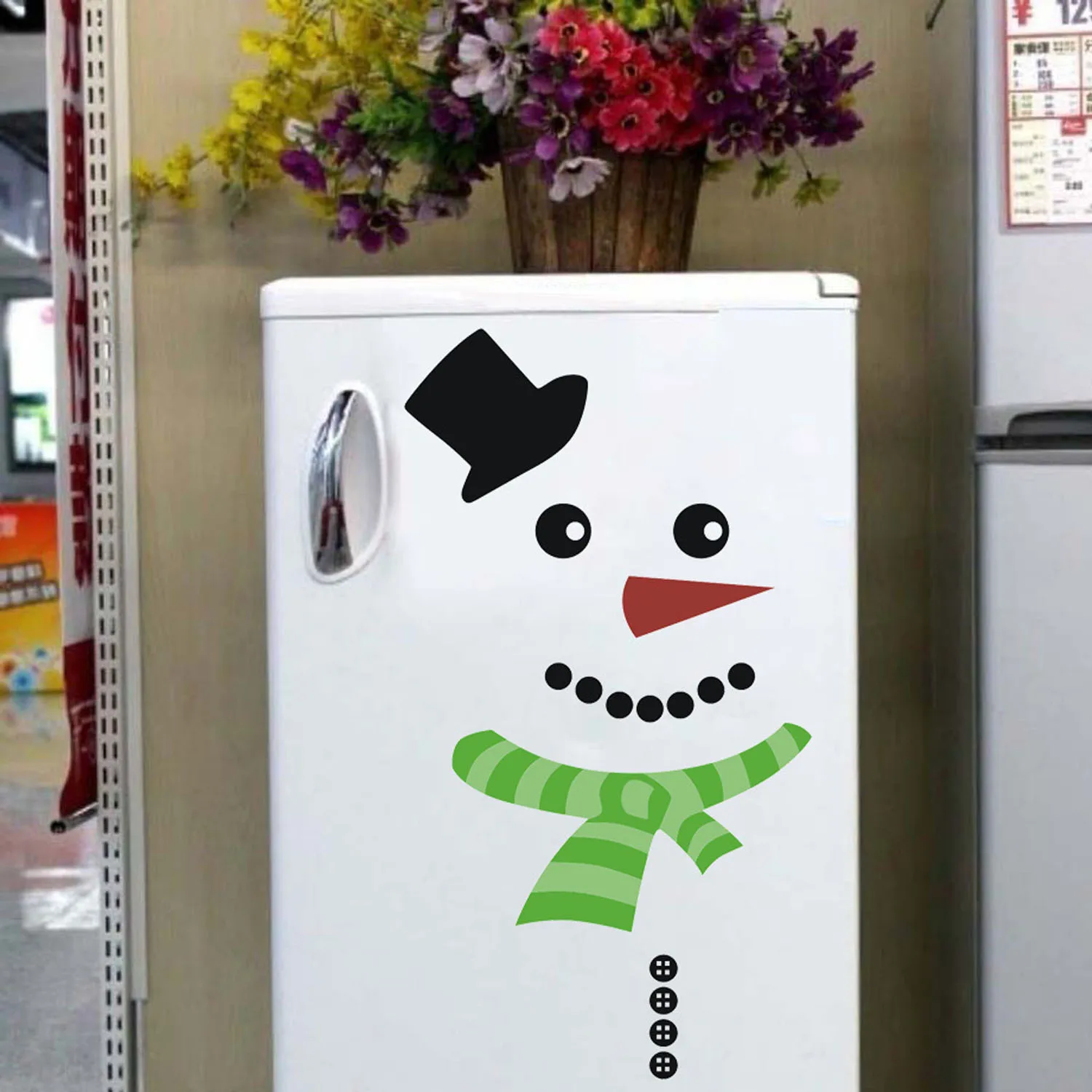 Дети DIY Рождество самоклеющиеся Снеговик Наклейки на холодильник стенка холодильника окна шкафы двери Рождественская Наклейка украшения игрушки