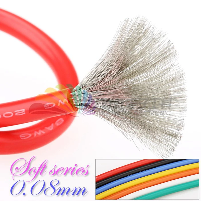 30AWG силиконовый провод Ультра гибкая тестовая линия Силикагель кабель высокая