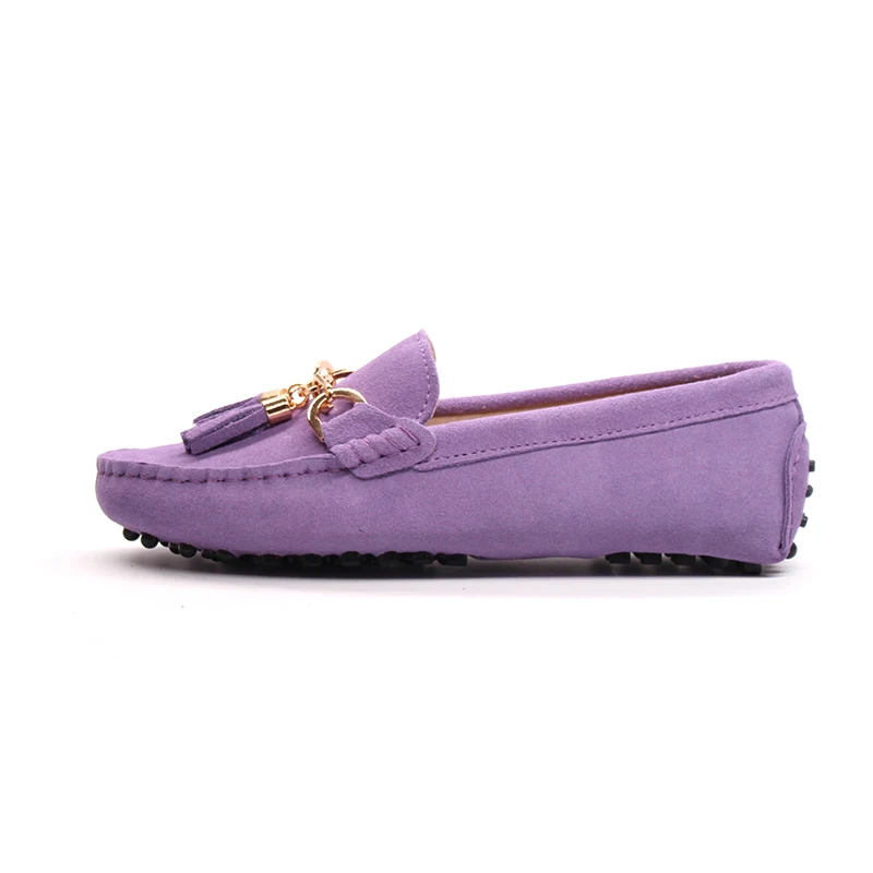 PURPLE MIYAGINA/Новинка года; повседневная женская обувь; женские лоферы из натуральной воловьей кожи; мокасины; модная женская обувь на плоской подошве без застежки - Цвет: PURPLE