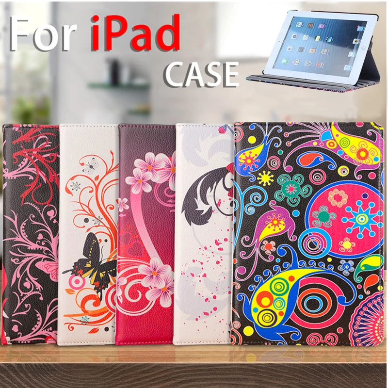 Чехол книжка из искусственной кожи с цветочным принтом для Apple iPad 2 3 4|love tablet|cover for