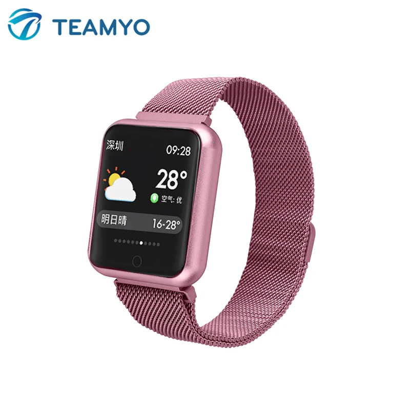 

P68 touch screen bracelet heart rate monitor blood pressure smart watch Men fitness tracker health wristband Smart band watches