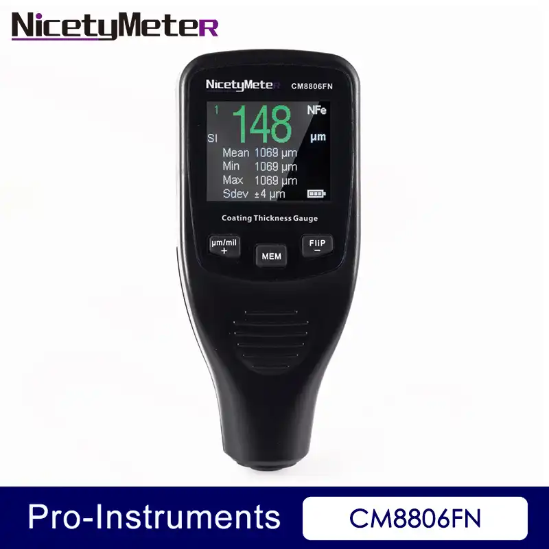 Nicetymeter › medidor de espessura de revestimento do carro, testador de espessura 50mil 1250um, ferramenta de detalhamento, medidor de tinta automática com luz de fundo