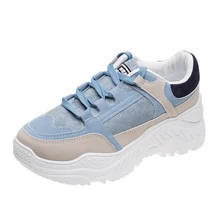 Повседневные кроссовки на платформе; женские кроссовки; теплая прогулочная обувь из плюша; женская дышащая Спортивная обувь на шнуровке