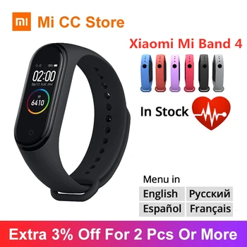 В наличии Xiaomi Mi Band 4 браслет 5 цветов браслет AMOLED экран пульсометр фитнес-трекер Bluetooth5.0 водонепроницаемый смарт-браслет