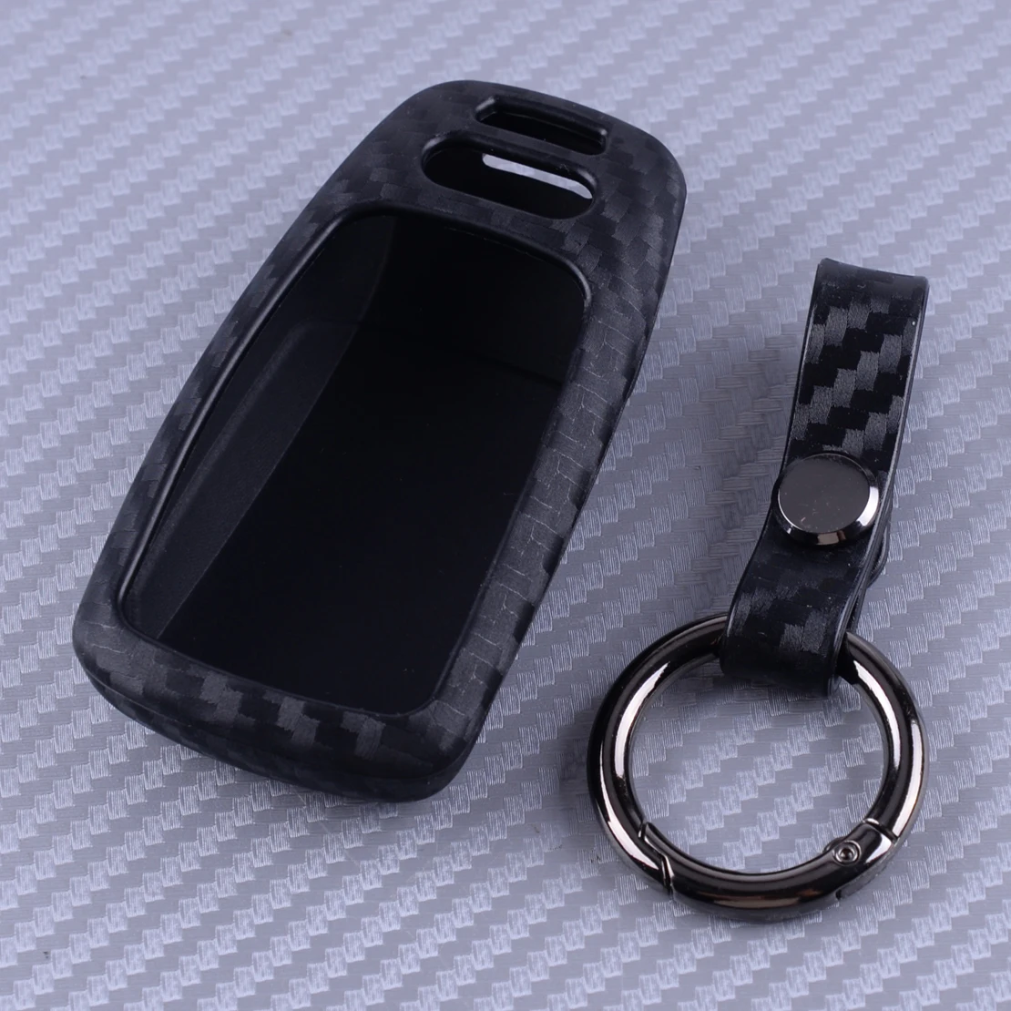 

Carbon Fiber Texture Car Smart Remote Key Case Shell Cover Protector Black Silicone Fit For Audi A4 A5 Q5 Q7 S4 S5 SQ5 TT 2018