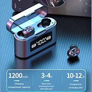 

New 9D HiFi Bluetooth 5.0 CVC8.0 Noise Reduction Stereo Wireless TWS Bluetooth Headset LED Display Waterproof Dual Headphones