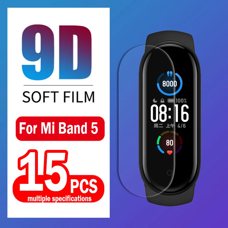 Для Xiaomi Mi Band 5 Защитная мягкая пленка для Смарт браслет полноэкранная проницаемая