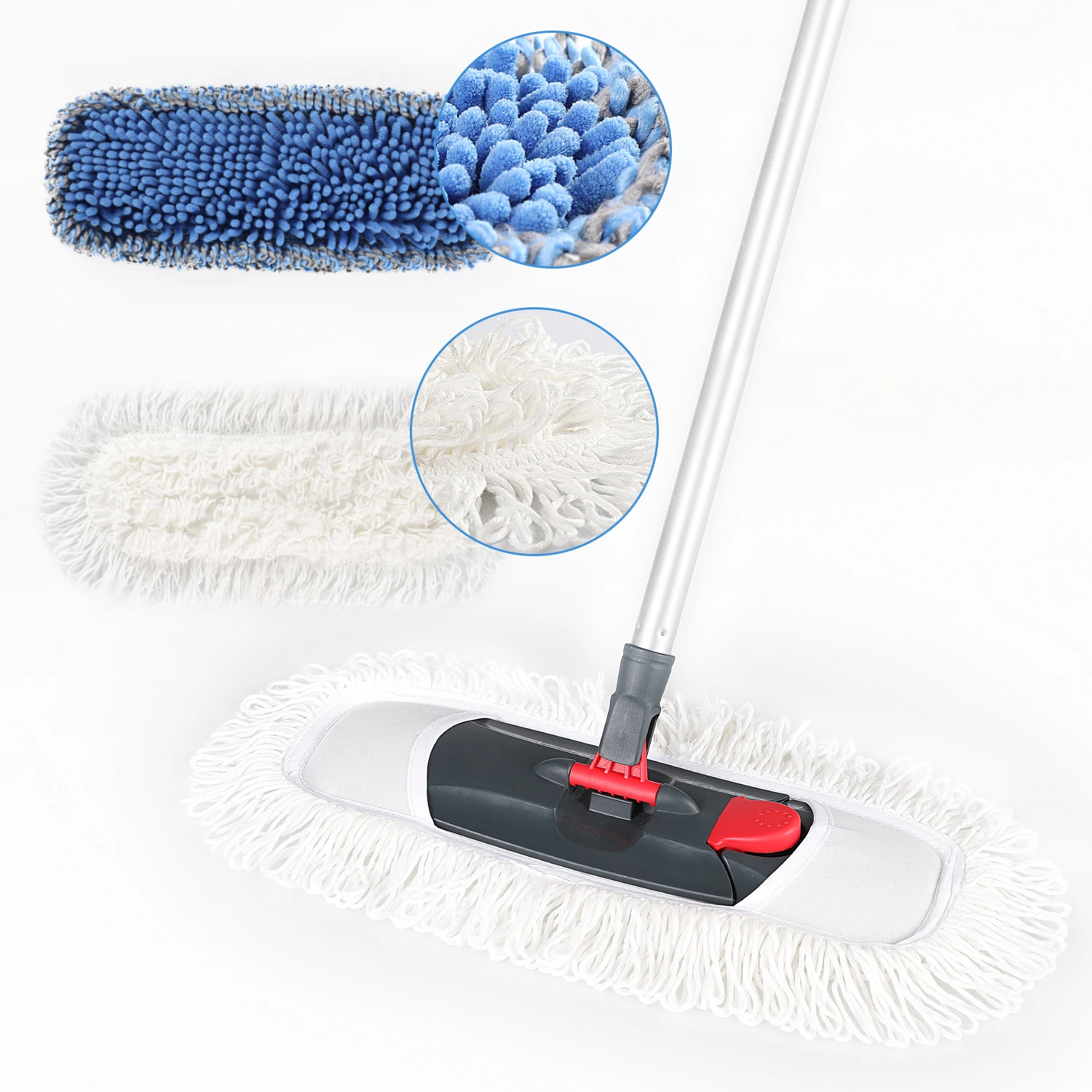 Cleanhome Швабра из микрофибры с регулируемым Нержавеющая сталь ручка синель и