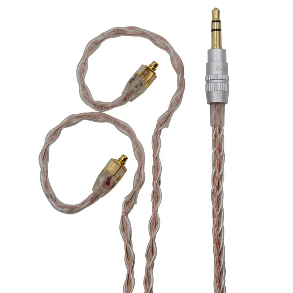 3.5mm 0.78mm BQEYZ кабель 8 Core один Кристалл Медь посеребренный Плетеный 0,78 мм MMCX HiFi наушники для меломанов кабель для BQ3 KC2 K2 KB1 K1 - Цвет: 3.5mm 0.78mm