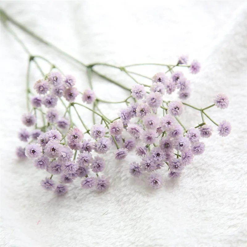 90 головок/набор Gypsophila цветы поддельные цветы Ложные Gypsophila для домашнего свадебного декора Подарочная коробка с переключателями цветок искусственные цветы - Цвет: purple