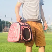 Переносная сумка для кошек, складная сумка для путешествий, сумка для переноски щенка, Сетчатая Сумка на плечо, сумки для домашних животных