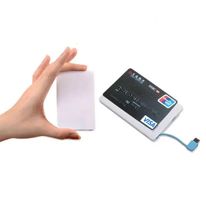 Мини Портативный с зарядным кабелем для телефона power White Bank пластиковый Micro USB 2000mAh Мобильный блок питания