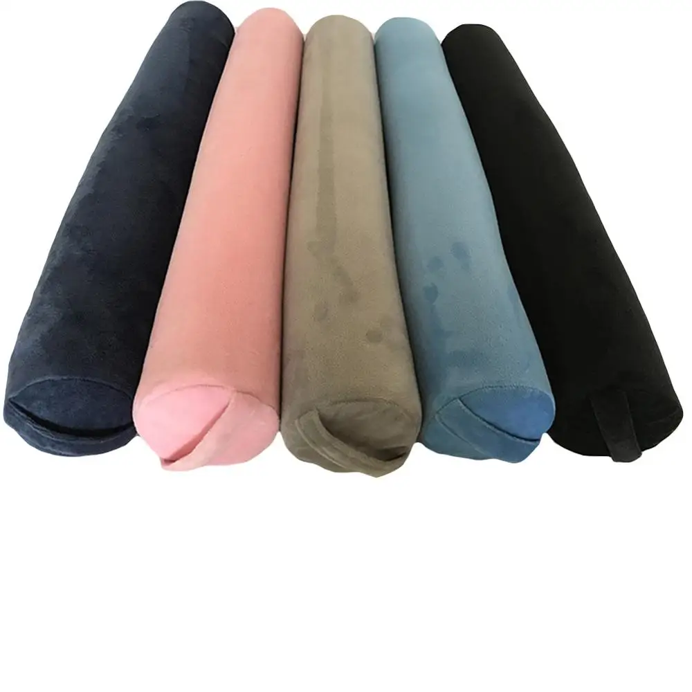 

EHOMEBUY 2019 New Simple Crystal Super Soft Cylindrical Flexional Pillow Travel Pillow Nap Cushion Neck Piliow Solid Colors