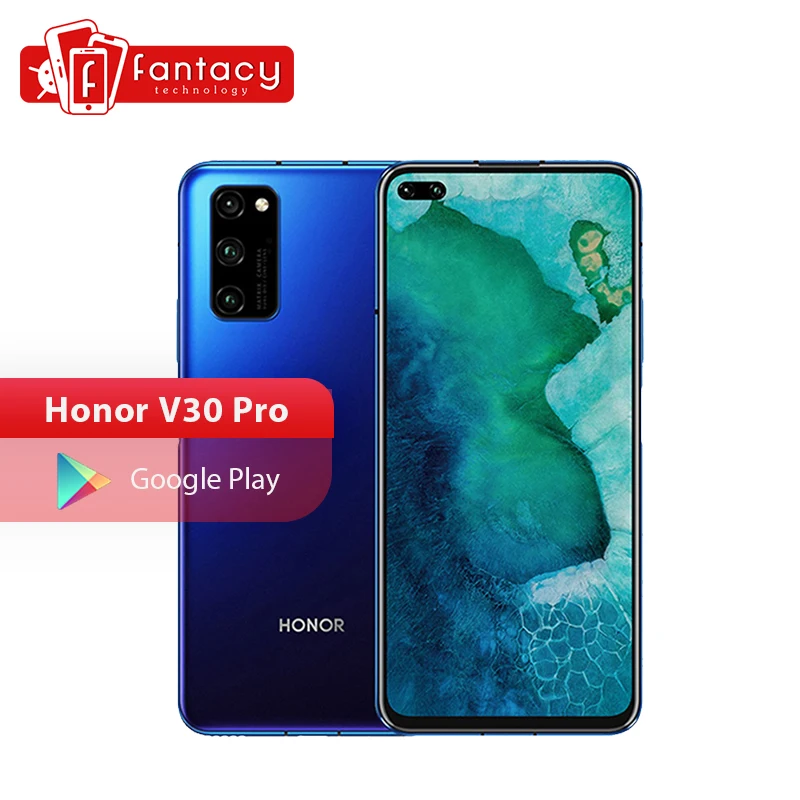 Honor V30 Pro 5G смартфон Google Play Kirin 990 7 нм Восьмиядерный 40мп Тройная камера 16 ядер GPU 40 Вт