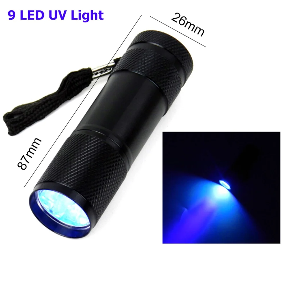 Description Picture 3 of itemUltraviolet Blacklight LED UV Light Lamp Torch Detector for Dog Urine Stains Outdoor Waterproof Aluminum 9-100 LED UV Flashlight