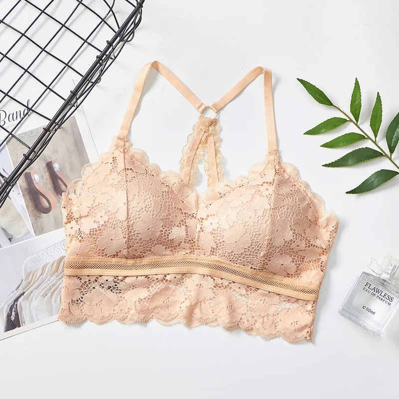 Кружевной бюстгальтер без косточек - Цвет: Nude