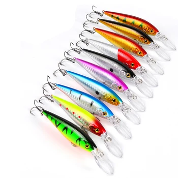 

YUZI 100PCS Fishing Lures Hard Bait Fishing Wobblers Plastic Fishing Tackle 11cm 10g