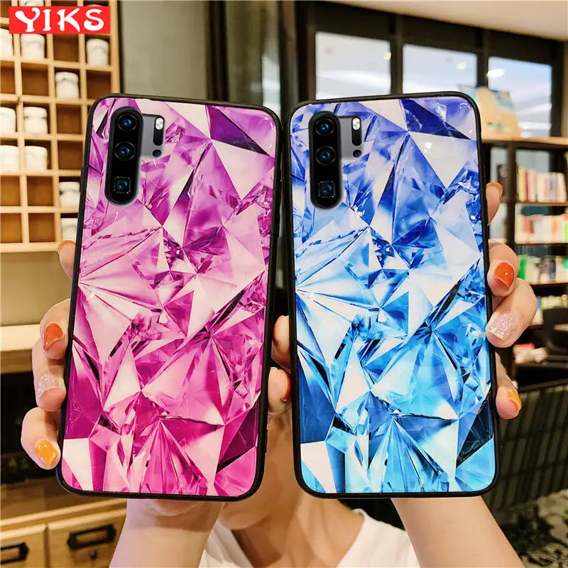

3D Diamond Mirror Candy Color Phone Cover For Huawei P30 Lite Pro Case For Honor 20 Lite 9X Pro 10i P Smart Plus 2019 Fundas
