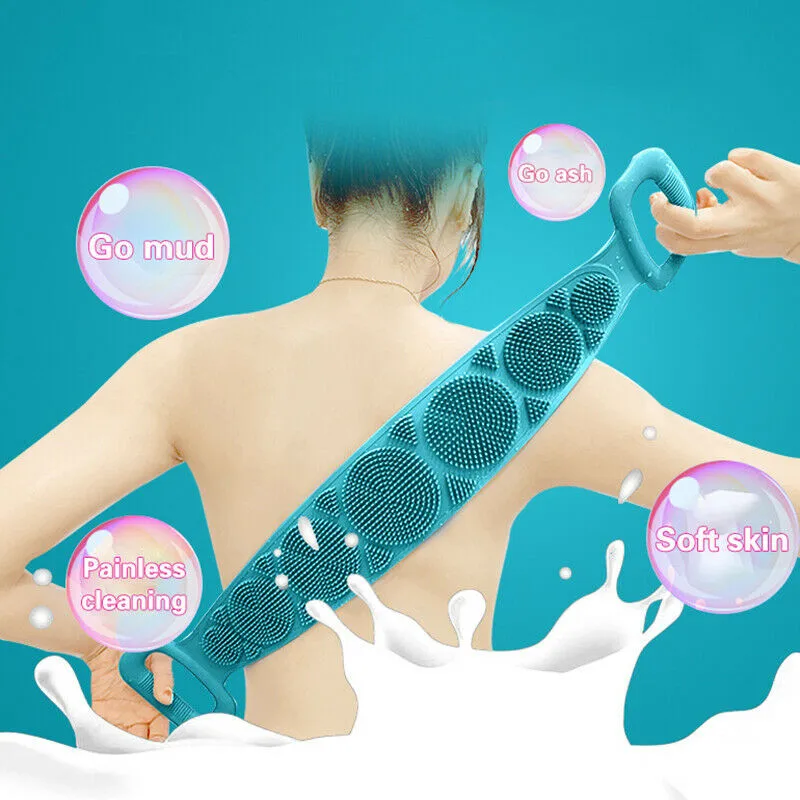 

Long Back Towel Rubbing Bath Brush Double Sided Exfoliating Back Brush Belt Wash Clean Body Skin Care Rubbing Home Bathroom