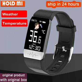 

T1 Smart Bracelet Thermometer Body Temperature Measurement Heart Rate Smart Band Watch Waterproof Fitness Tracker
