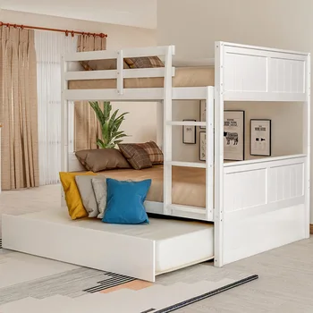 

Full Over Full Bunk Bed with Twin Size Trundle