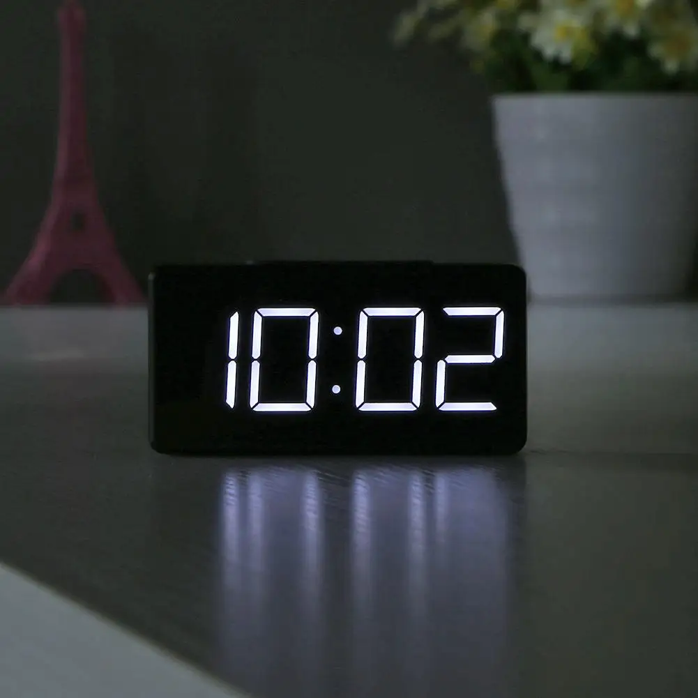 Led Mini Student Clock Usb Desktop Electronic Alarm Clock &deg;c-℉ Temperature Tester-white Light 2 Levels Of Brightness digital clock digital desk clock mini desk clock