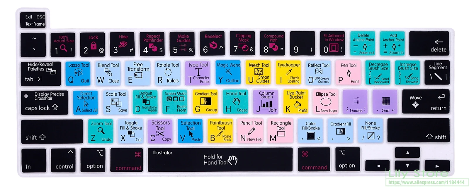 Cubierta De Teclado Ai Illustrator Acceso Directo Para Macbook Pro M1 13 2 251 338 21 Macbook Pro 16 141 Protectores De Teclado Aliexpress