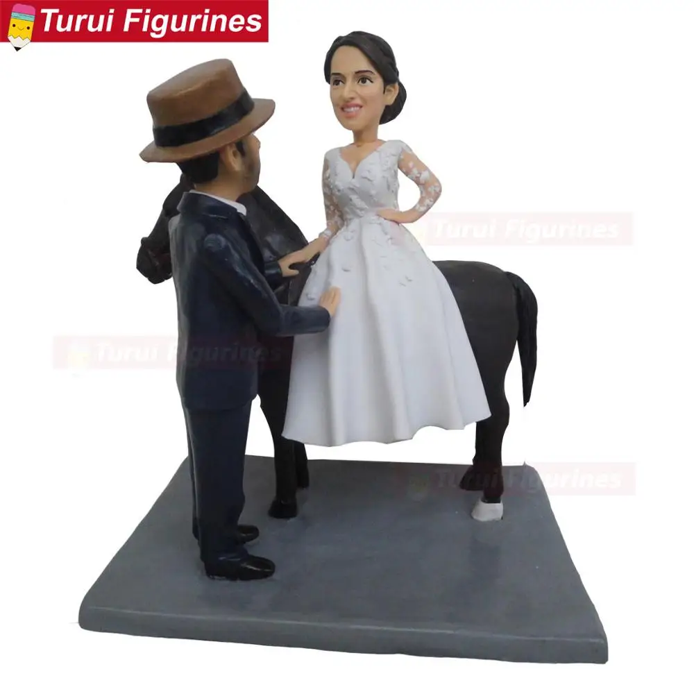 horse riding wedding cake topper ceremony Horse cake toppers birthday favor gifts dolls figure