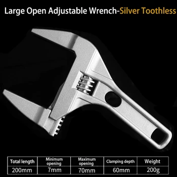 

Large Open Adjustable Wrench Double Head Reversible Ratchet Key Nut Wrench Steel Bathroom Water Pipe Filter Opening Wrenches