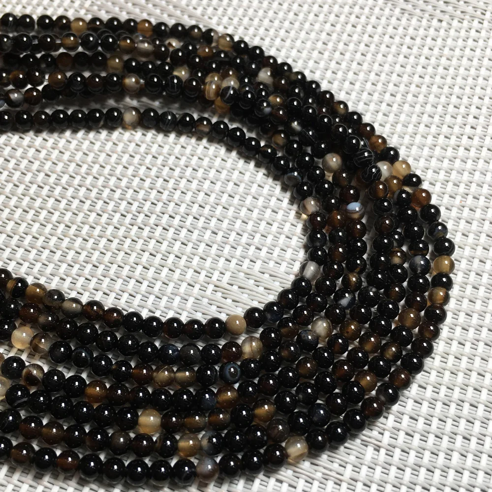 

Natural stone agates loose beads charm Round shape semifinished string bead For jewelry making DIY bracelet necklace accessories