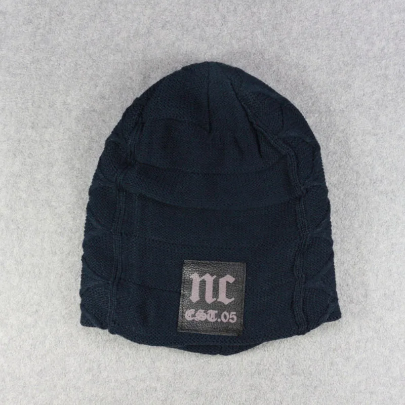 Navy Geebro стильные шапочки Skullies, зимняя мужская шапка, Толстая теплая зимняя мужская шапка, шапочки, мужские шапки с бархатом - Цвет: Navy