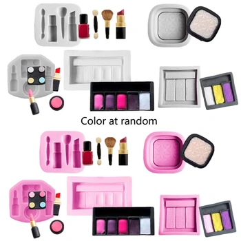 

5Pcs Lipstick Eyeshadow Palette Epoxy Resin Mold Makeup Case Keychain Pendant Resin Mold Jewelry Making Tools Art Crafts