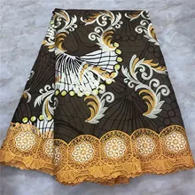 Высокое качество Новое поступление Анкара хлопковые восковые кружева вощеная ткань с Африканским узором вышивка голландский воск с кружевной тканью WD091705