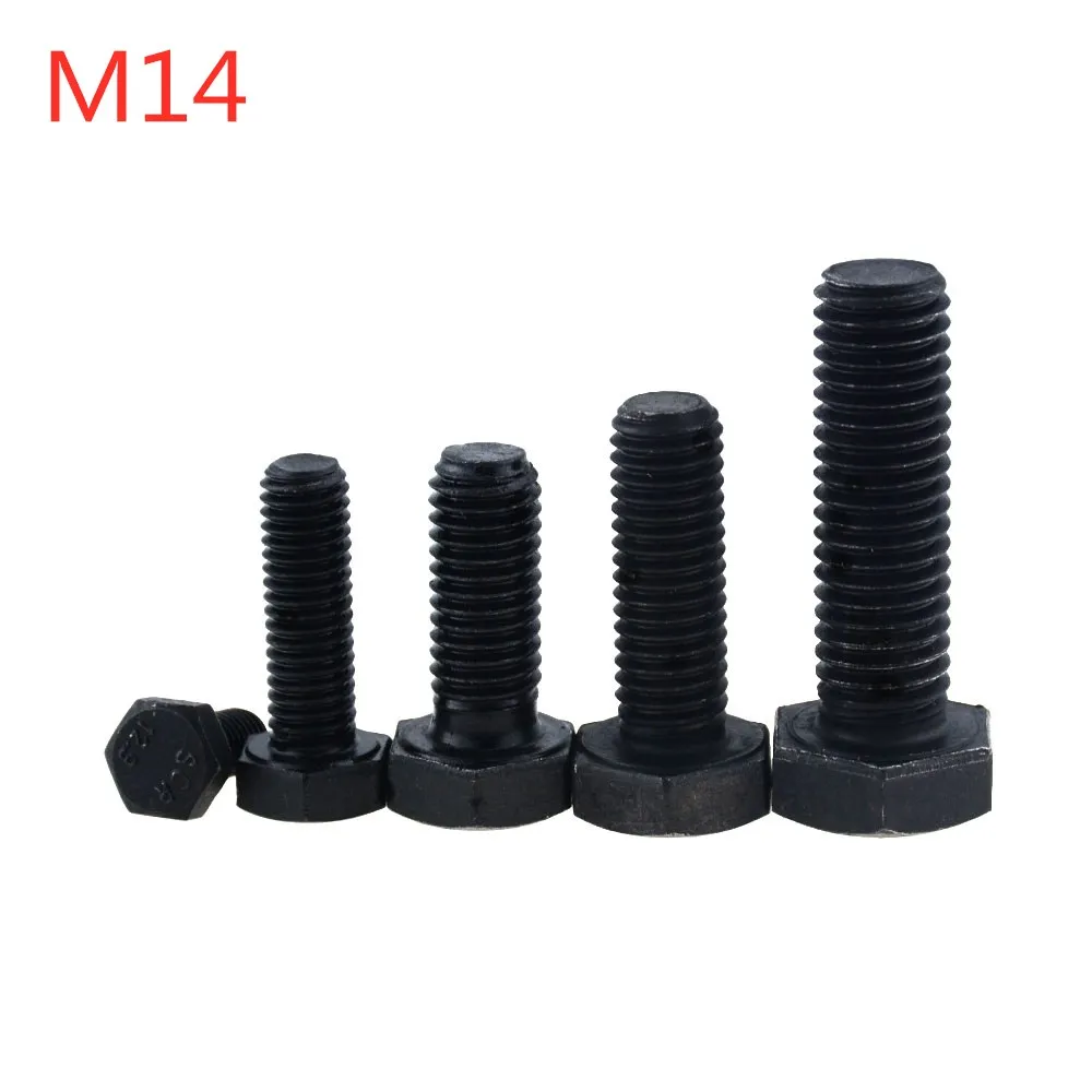 1 шт. M14 * 30 130 40 50 60 70 80 90 100 110 Класс 8 метрической резьбы DIN933 внешний шестигранный с шестигранной головкой Кепки