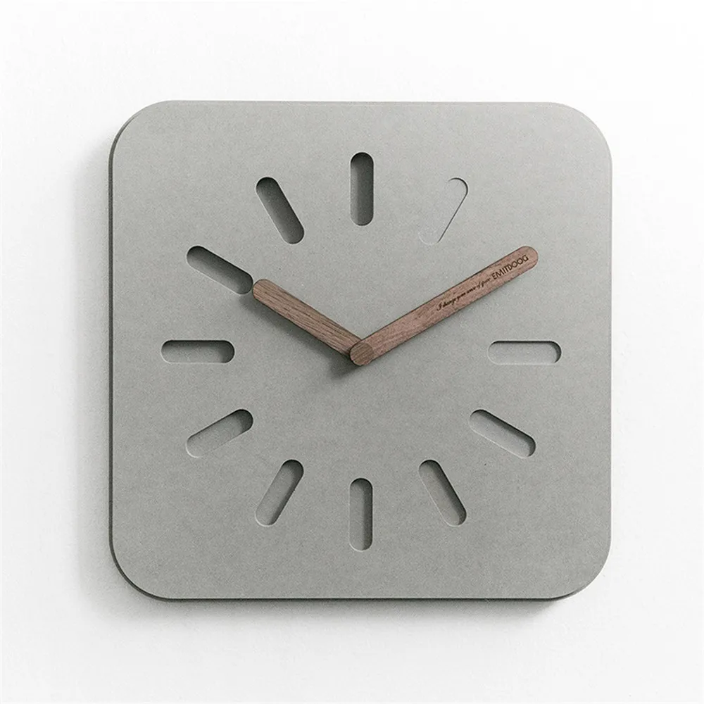 12 Inch Wall Clock Minimalist Modern Hanging Clock Nordic Chic Quartz Mute Wood Wall Clock for Home Living Room Bedside Office - Цвет: 1