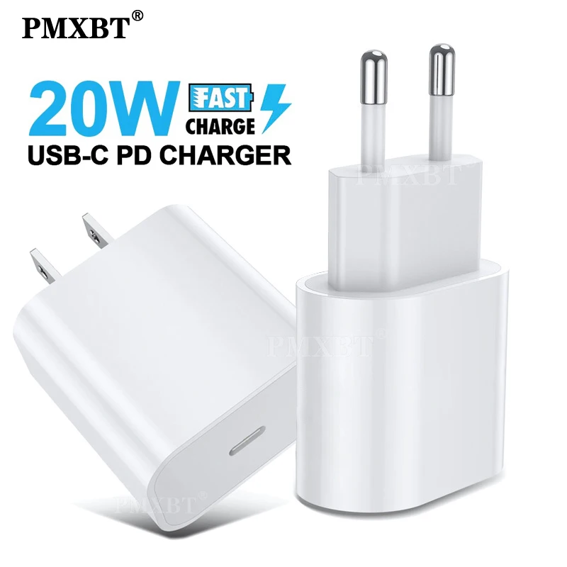 20 Вт PD USB зарядное устройство QC 3 0 Быстрая зарядка ЕС и США штекер Адаптер для iPhone 12