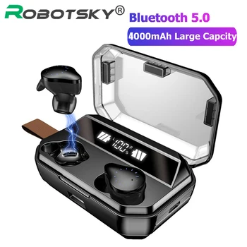 

X12 TWS Hi-Fi Earphones Wireless Bluetooth V5.0 Stereo Noise Conceling IPX7 Waterproof 4000mAh LED Earpiece for Xiaomi Samsung