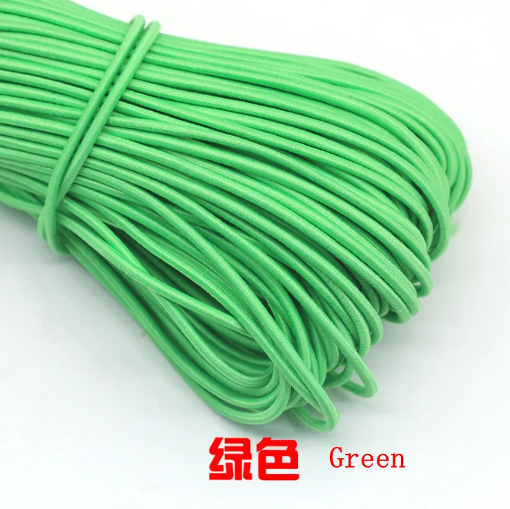 10 м/лот, 24 цвета, высокое качество, 3 мм, цветная круглая эластичная повязка, резиновая эластичная веревка, ювелирные браслеты, веревка для улицы, веревка, E-2 - Цвет: Green